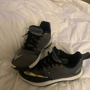 Nike Fly By Low 2 Grey Gold Black AJ5902-002 Mens Sneakers Sz 8.5